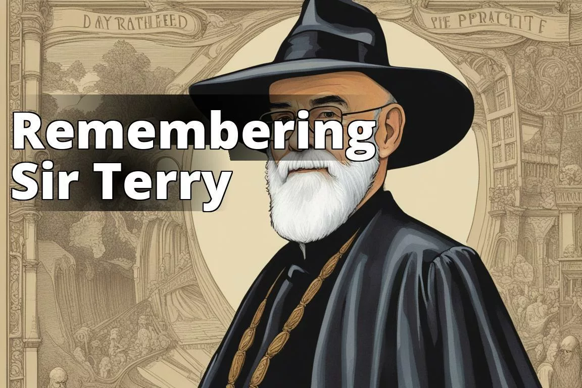 The featured image should contain a portrait of Sir Terry Pratchett